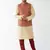 Gold And Maroon Silk Blend Jacket, Kurta And Pyjama Set
