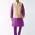Rose Gold And Purple Silk Blend Jacket, Kurta And Pyjama Set