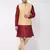 Maroon, Gold And Rose Gold Silk Blend Jacket, Kurta And Pyjama Set
