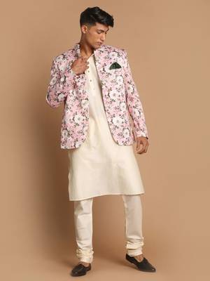 Pink And Cream Viscose Ethnic Combo Set 1