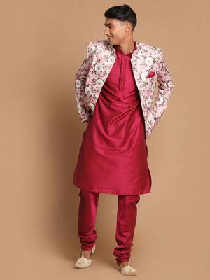 Pink Poly Viscose Ethnic Combo Set 1