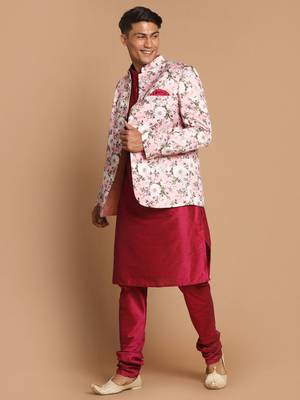 Pink Poly Viscose Ethnic Combo Set 2