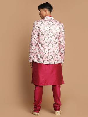 Pink Poly Viscose Ethnic Combo Set 3