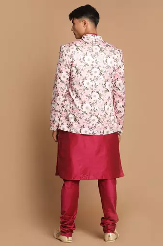 Pink Poly Viscose Ethnic Combo Set