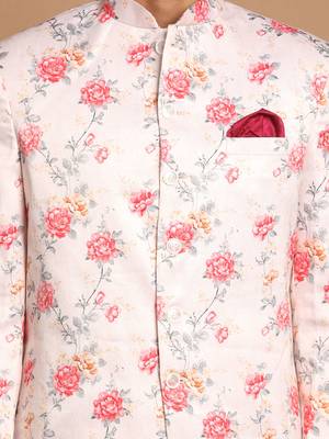 Peach And Pink Poly Viscose Ethnic Combo Set 4
