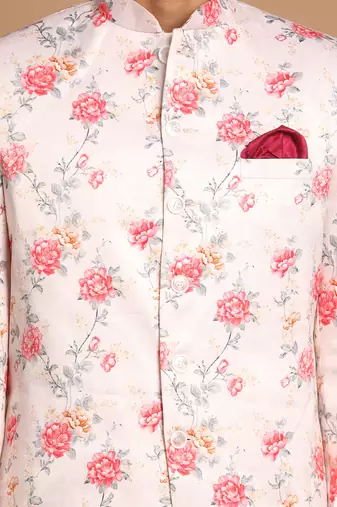 Peach And Pink Poly Viscose Ethnic Combo Set