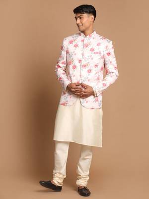 Peach And Cream Viscose Ethnic Combo Set 1
