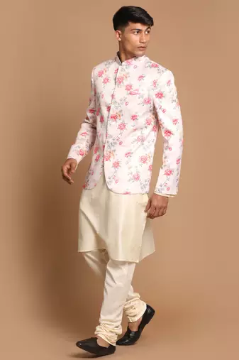 Peach And Cream Viscose Ethnic Combo Set