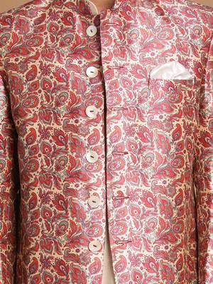 Men'S Multicolor-Base-Pink And Cream Viscose Ethnic Combo Set 4