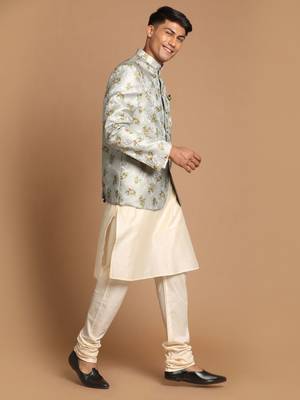 Green And Cream Viscose Ethnic Combo Set 2