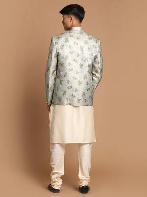 Green And Cream Viscose Ethnic Combo Set 3