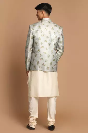 Green And Cream Viscose Ethnic Combo Set