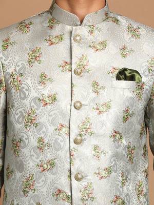 Green And Cream Viscose Ethnic Combo Set 4