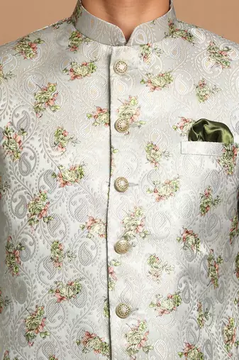 Green And Cream Viscose Ethnic Combo Set