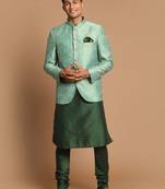 Green Poly Viscose Ethnic Combo Set