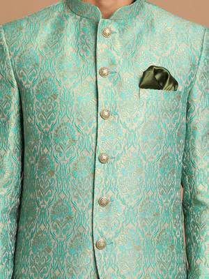 Green Poly Viscose Ethnic Combo Set 4