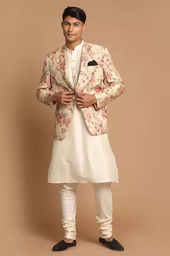 Cream Viscose Ethnic Combo Set