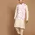Peach And Cream Viscose Jacket, Kurta And Pyjama Set