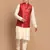 Maroon And Cream Viscose Jacket, Kurta And Pyjama Set