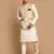 Beige And Cream Viscose Jacket, Kurta And Pyjama Set