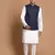 Navy Blue And White Pure Cotton Jacket, Kurta And Pyjama Set