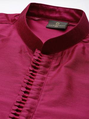 Mint Green And Pink Poly Viscose Jacket, Kurta And Pyjama Set 2