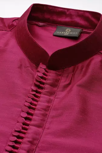 Mint Green And Pink Poly Viscose Jacket, Kurta And Pyjama Set