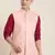 Pink Poly Viscose Jacket, Kurta And Pyjama Set