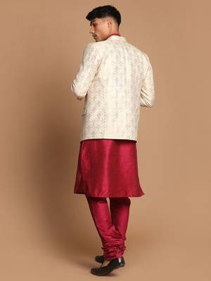 Pink And Gold Poly Viscose Ethnic Combo Set 3