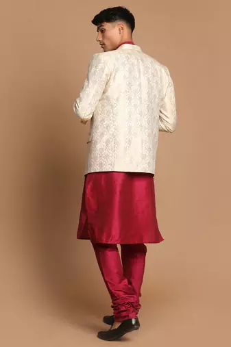 Pink And Gold Poly Viscose Ethnic Combo Set