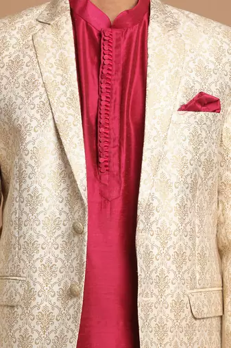 Pink And Gold Poly Viscose Ethnic Combo Set