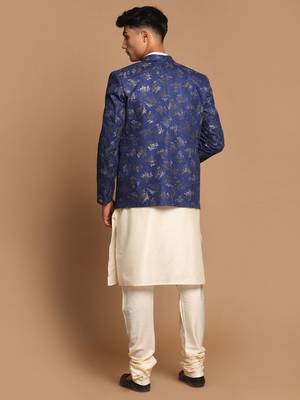 Navy Blue And Cream Viscose Ethnic Combo Set 3