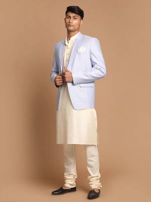 Blue And Cream Viscose Ethnic Combo Set 2