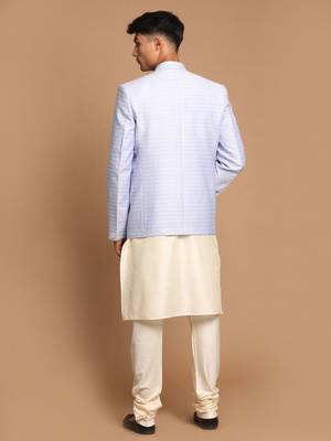 Blue And Cream Viscose Ethnic Combo Set 3