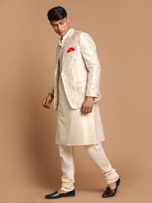Gold And Cream Viscose Ethnic Combo Set 2