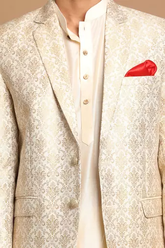 Gold And Cream Viscose Ethnic Combo Set
