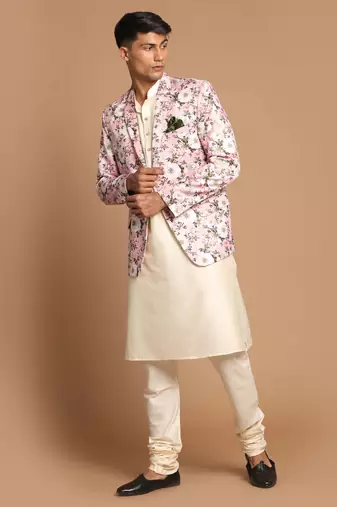 Pink And Cream Viscose Ethnic Combo Set