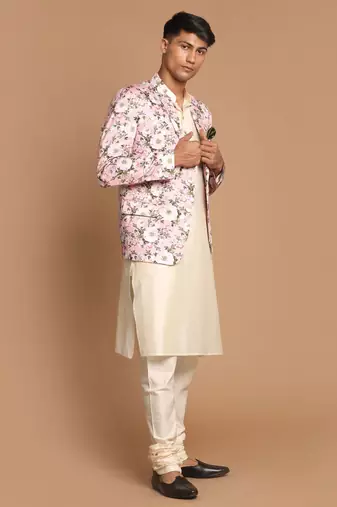 Pink And Cream Viscose Ethnic Combo Set