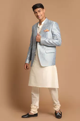 Grey And Cream Viscose Ethnic Combo Set