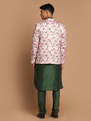 Green Poly Viscose Ethnic Combo Set 3