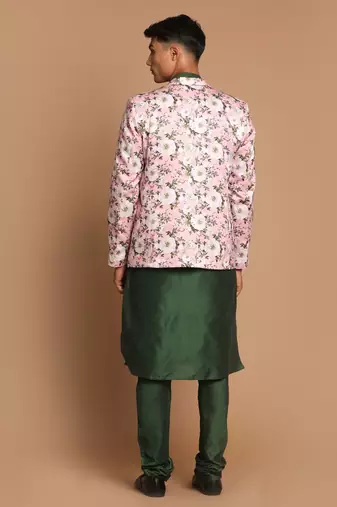 Green Poly Viscose Ethnic Combo Set