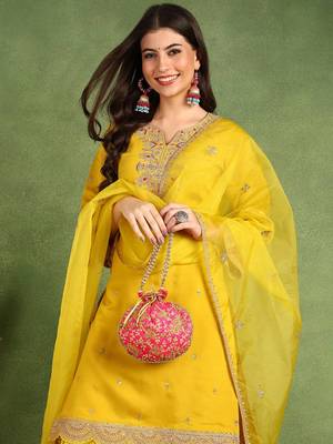 Yellow Embroidered Sharara Suit With Dupatta 2