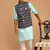 Aqua, Black And White Cotton Blend Jacket, Kurta And Pyjama Set