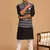 Black And White Cotton Blend Jacket, Kurta And Pyjama Set