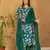 women green rayon blend floral printed straight kurta trousers with dupatta