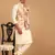 mens cream viscose nehru jacket, kurta and pyjama set