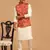  Cream Viscose Floral Printed Modi Jacket Kurta Pajama