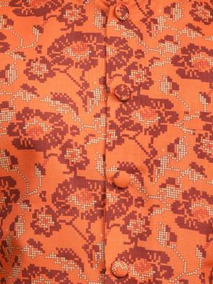 Rust And Maroon Viscose Jacket, Kurta And Pyjama Set 4