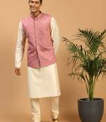 Onion Viscose Jacket, Kurta And Pyjama Set
