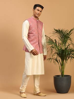 Onion Viscose Jacket, Kurta And Pyjama Set 2